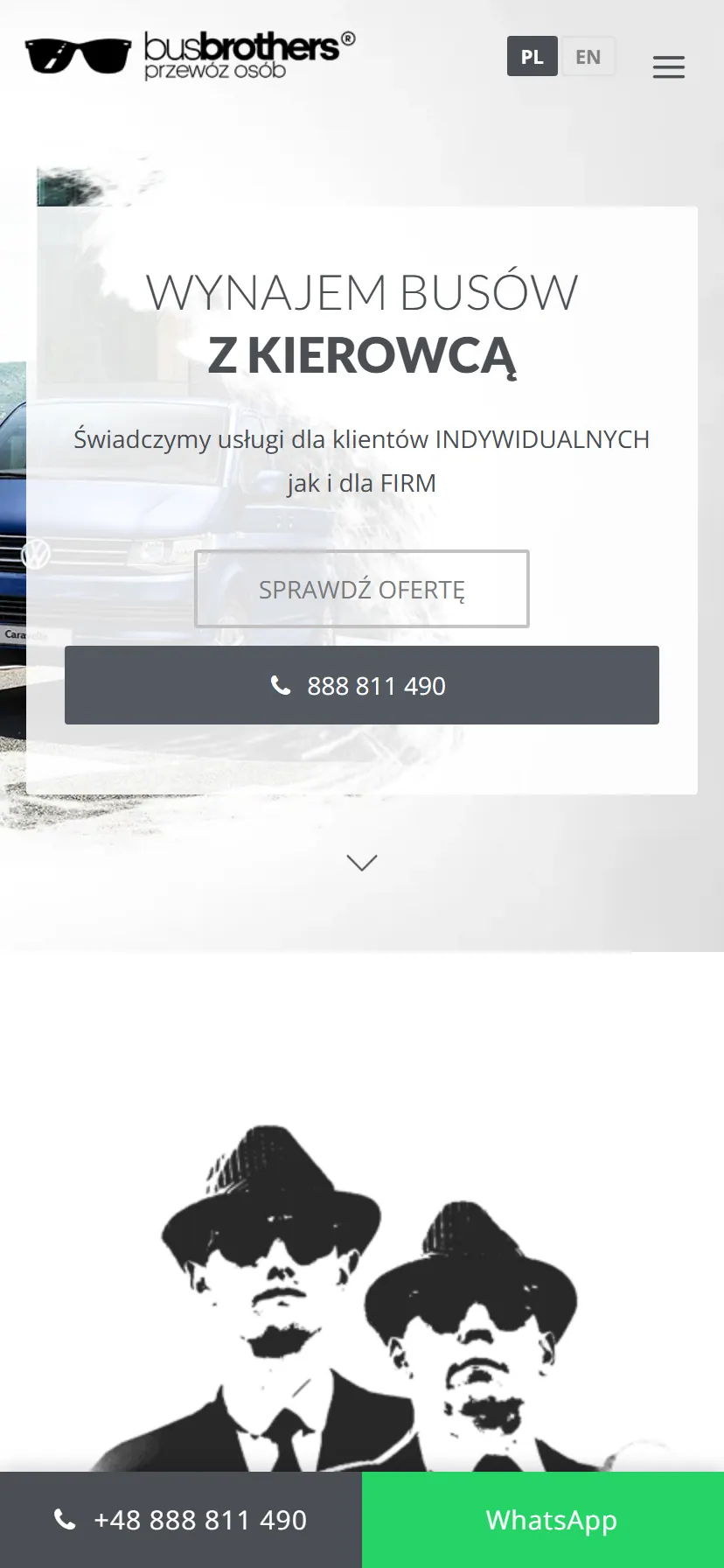 Bus Brothers — widok mobilny