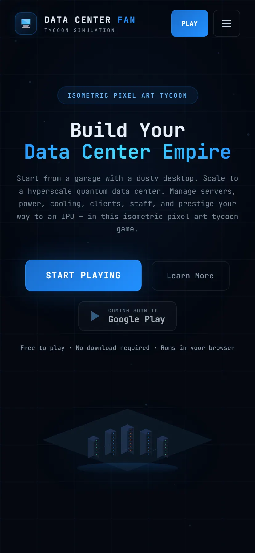 Data Center Fan — widok mobilny