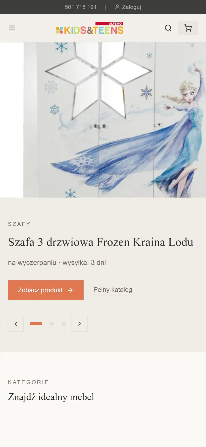 Kids & Teens — widok mobilny