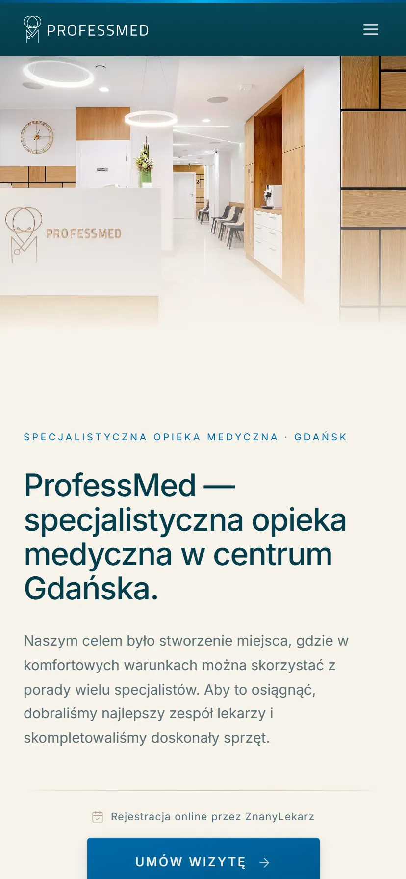 ProfessMed — widok mobilny