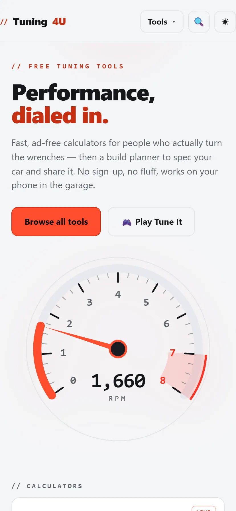Tuning4U — widok mobilny